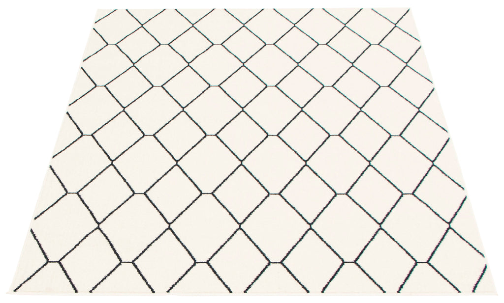 Zircon Geometric Area Rug White and Navy Therugsoutlet.ca