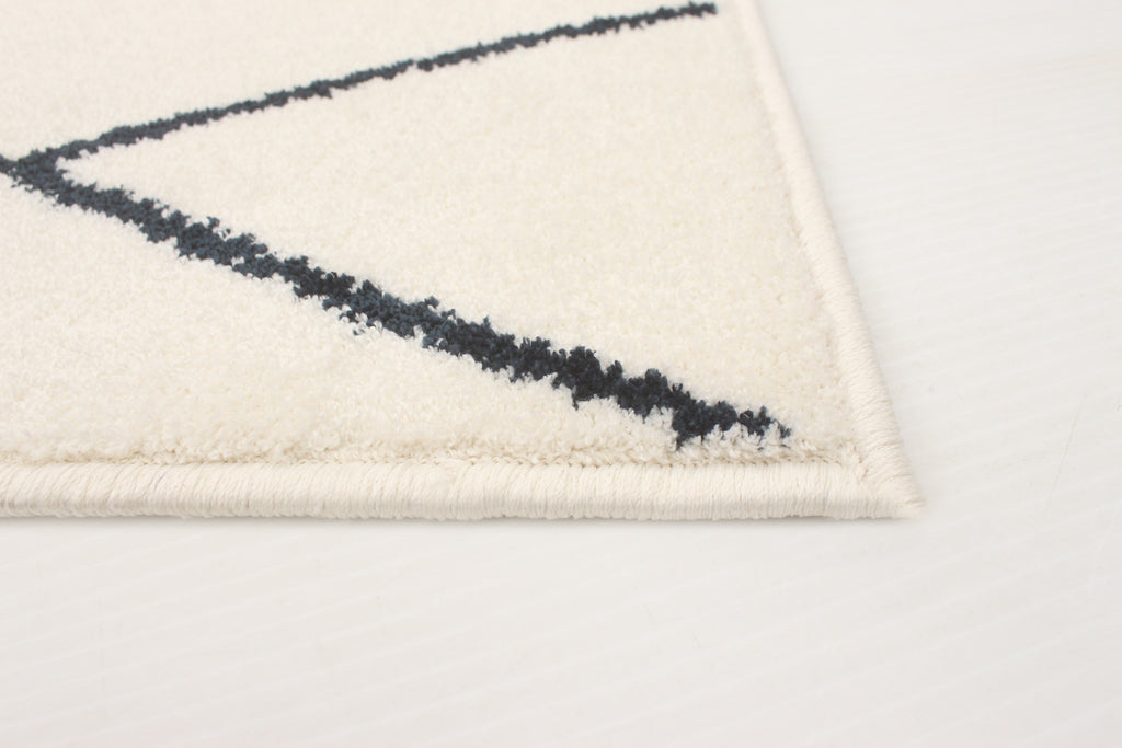 Zircon Geometric Area Rug White and Navy Therugsoutlet.ca