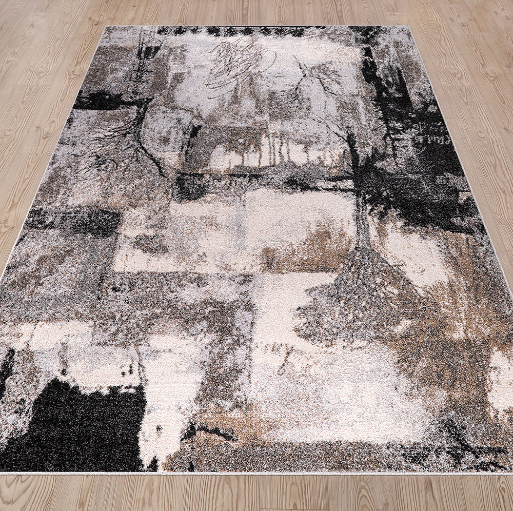 Rio 545 Grey Beige Modern The Rugs Outlet