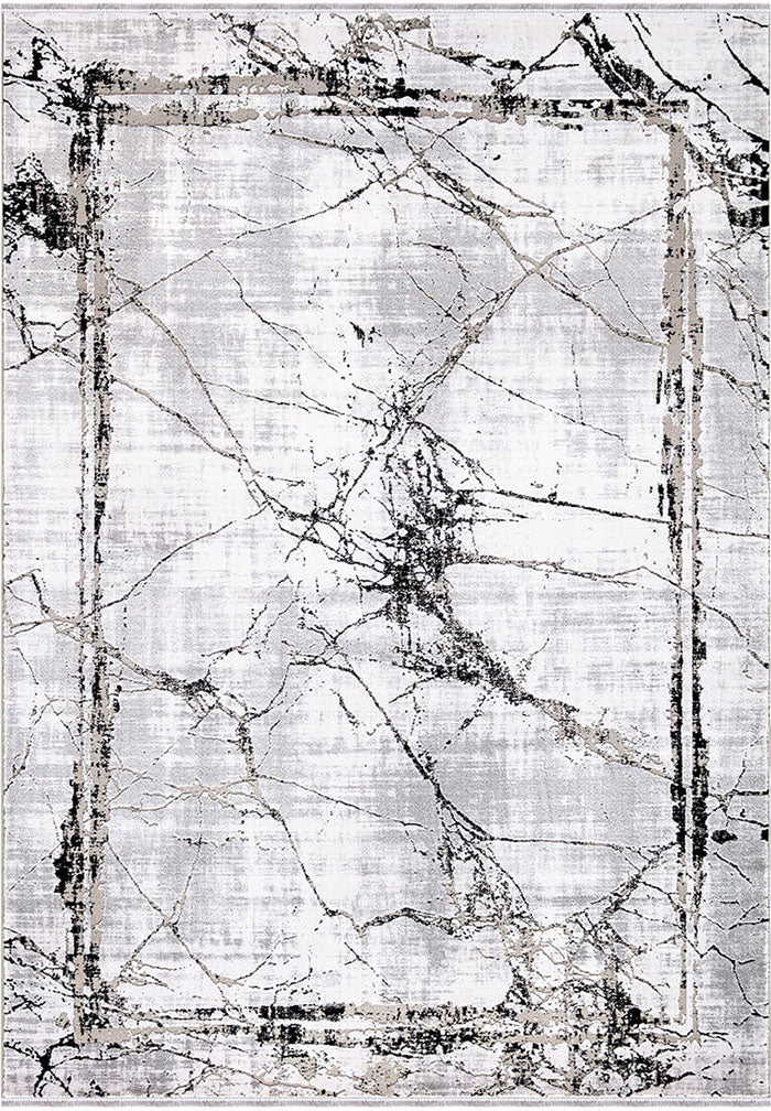 Roxanne Marble Ivory and Grey Area Rug