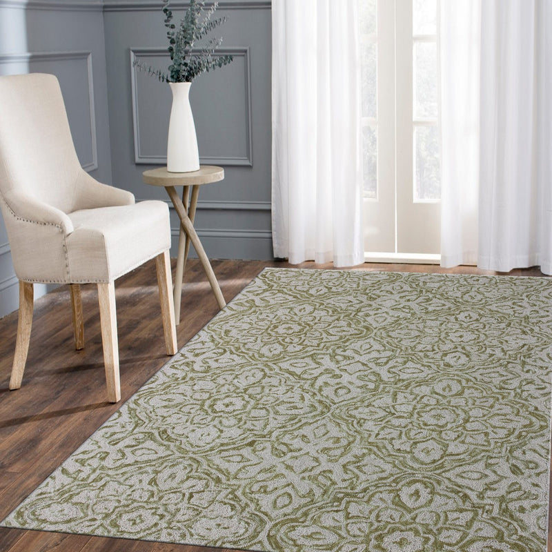 Hand-Tufted Lattice Floral Area Rug therugsoutlet.ca