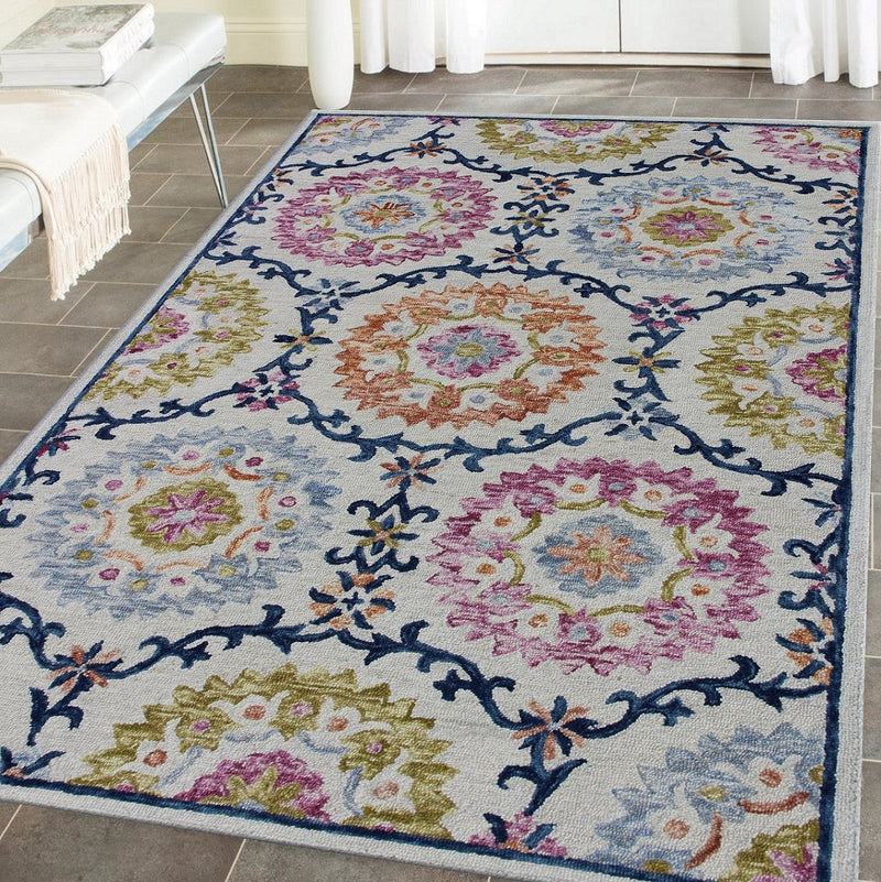 Hand-Tufted Colorful Trellis Area Rug therugsoutlet.ca