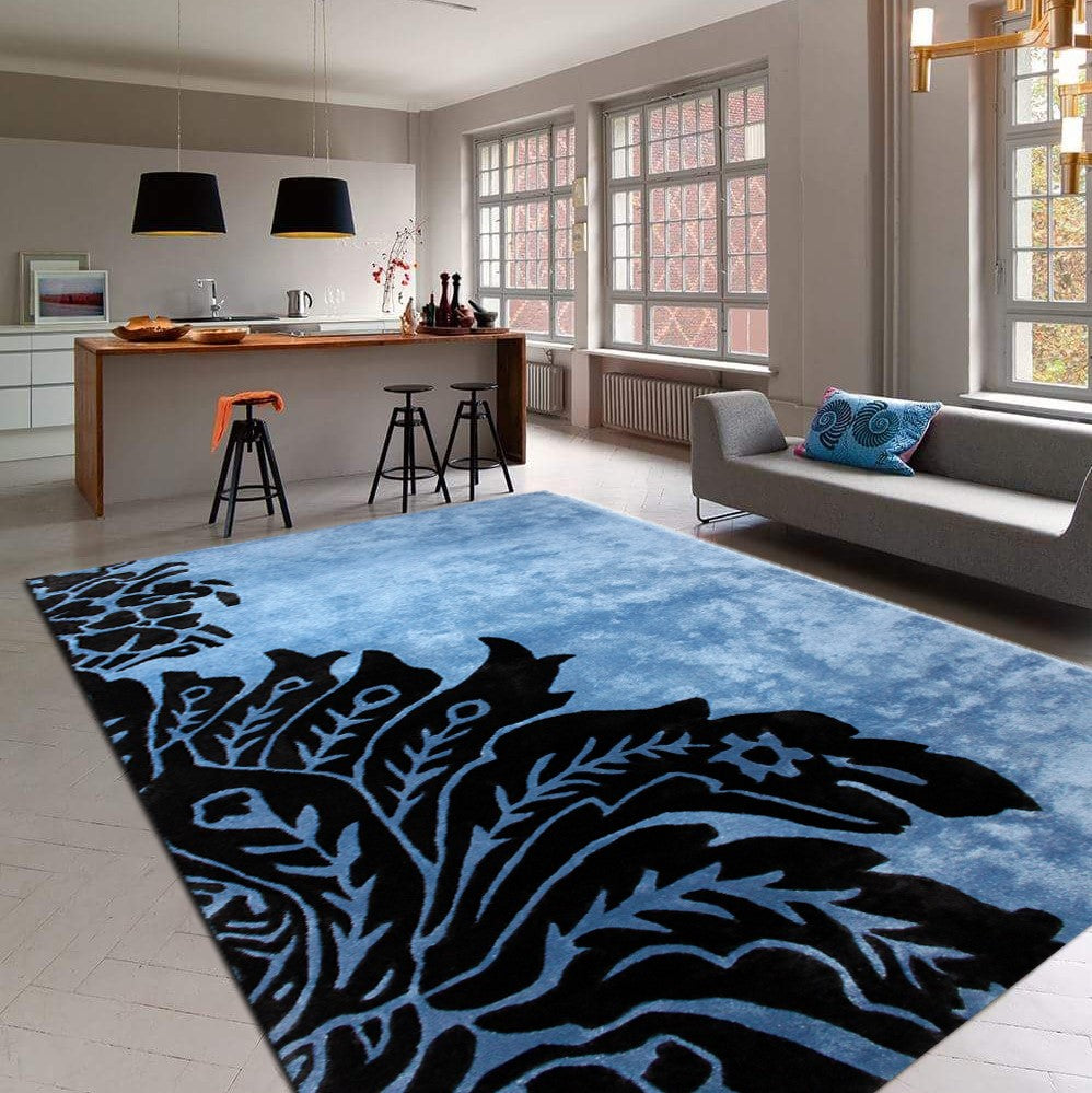 Hand-Tufted Turquoise Flower Area Rug therugsoutlet.ca