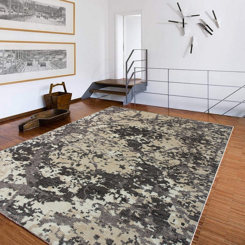 Hand-Knotted Ivory Abstract Area Rug therugsoutlet.ca
