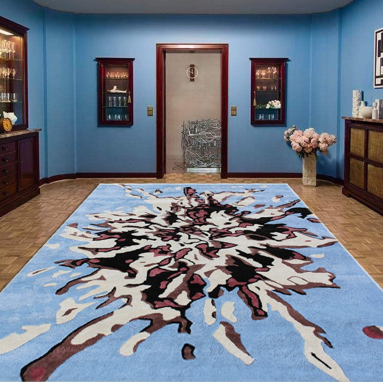 Hand-Tufted Turquoise Abstract Area Rug therugsoutlet.ca
