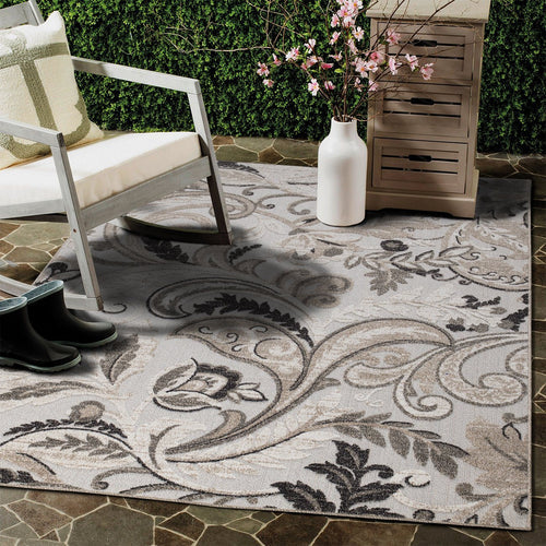 Richmond Floral Outdoor Rug - Beige and Brown