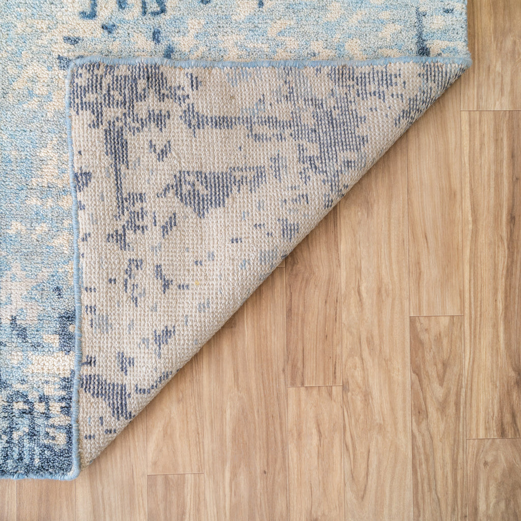 Hand-Knotted Teal Distressed Area Rug 4 therugsoutlet.ca
