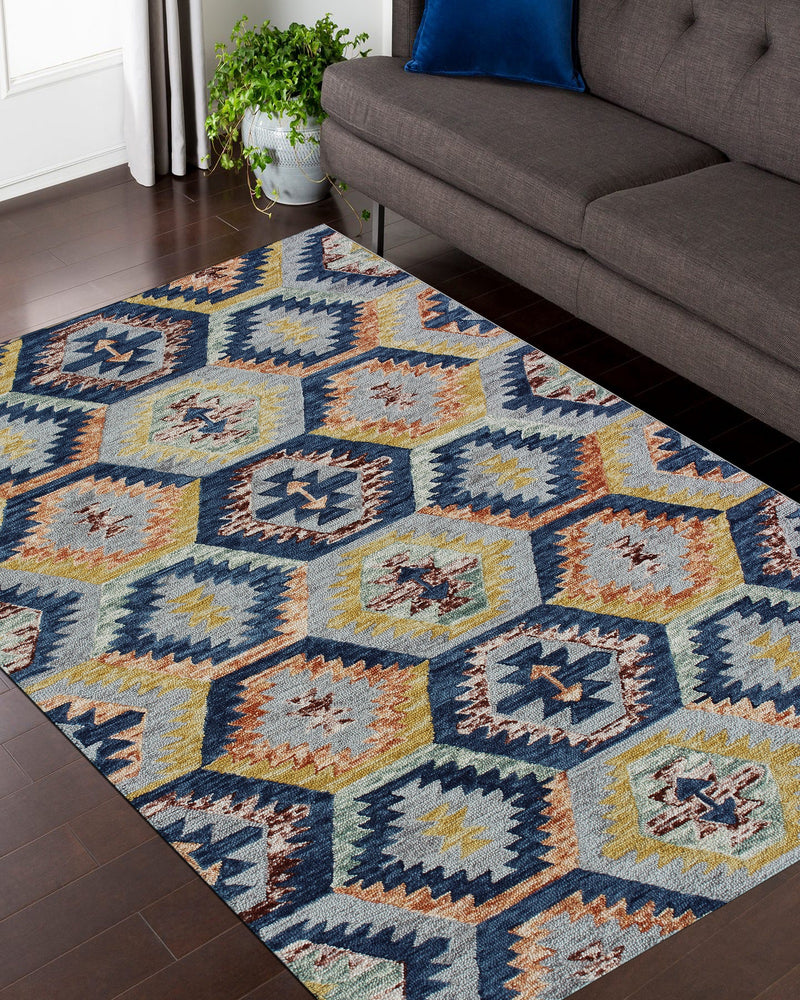 Hand-Tufted Multicolor Geometric Area Rug 2 therugsoutlet.ca