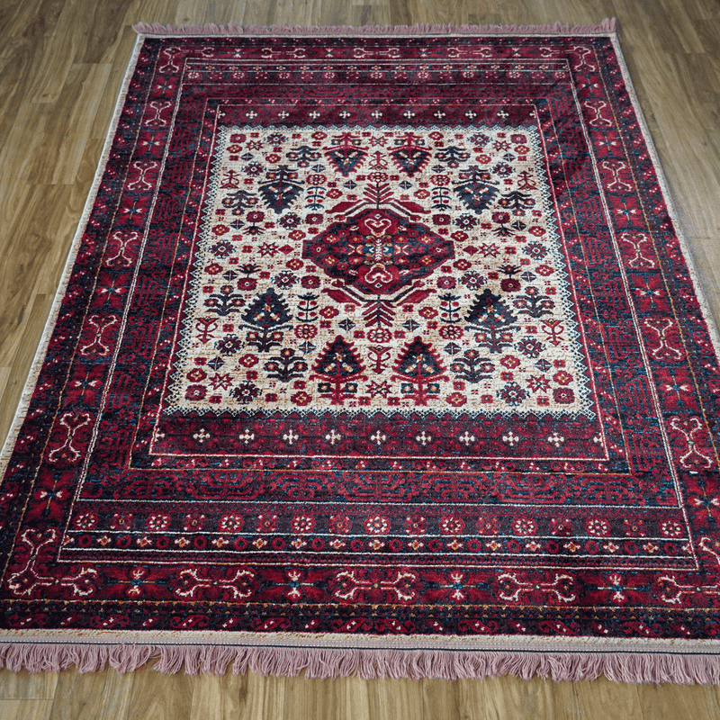 Ris Balouch Traditional Medallion Red Rug 4'11"X7'5" FT