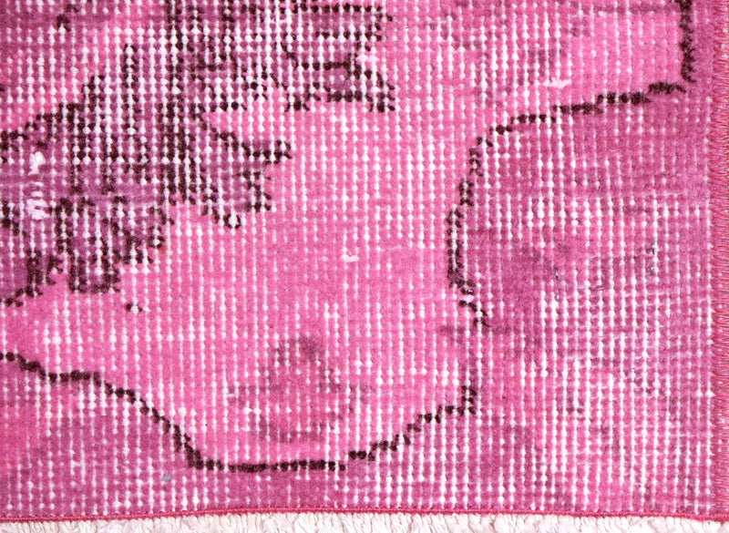 Turkish Vintage Hand-Knotted Pink Wool 163 x 257 (5'4" x 8'5")