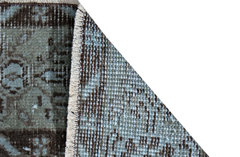 Turkish Vintage Hand-Knotted Blue Wool 180 x 295 cm (5'11" x 9'8")