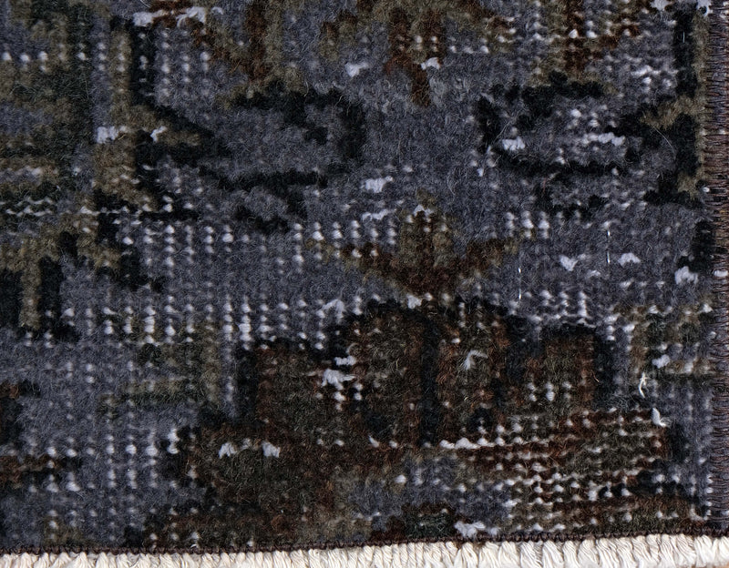 Turkish Vintage Hand-Knotted Brown Wool 145 x 259 cm (4'9" x 8'6")