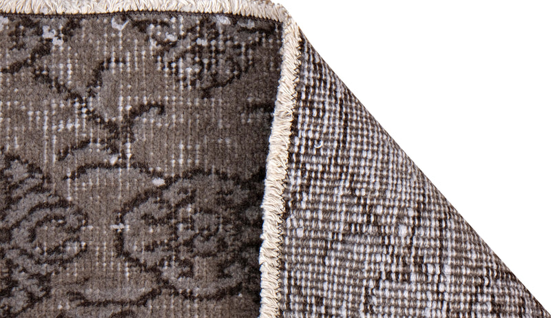 Turkish Vintage Hand-Knotted Red Wool Brown 165 x 282 cm (5'5" x 9'3")