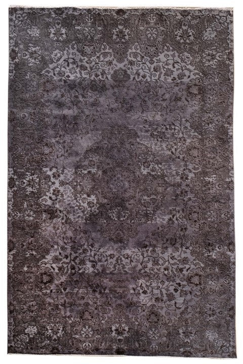 Turkish Vintage Hand-Knotted Taupe Wool Rug 206 x 305 cm (6'9" x 9'12")