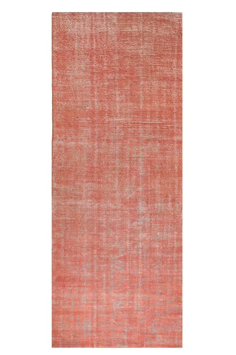 Turkish Vintage Hand-Knotted Orange Wool 114 x 381 cm (3'9" x 12'6")