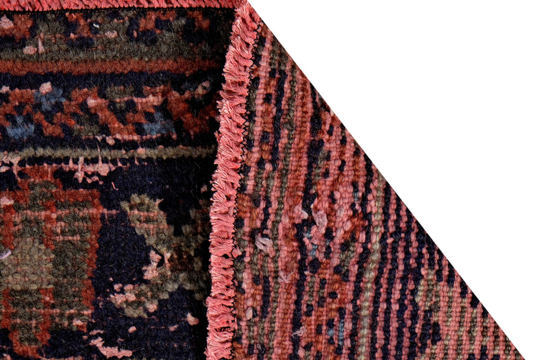 Turkish Vintage Hand-Knotted Red Wool 99 x 354 cm (3'3" x 11'7")