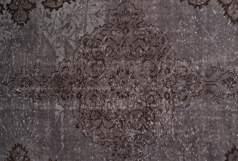 Turkish Vintage Hand-Knotted Brown Wool 170 x 290 cm (5'7" x 9'6")