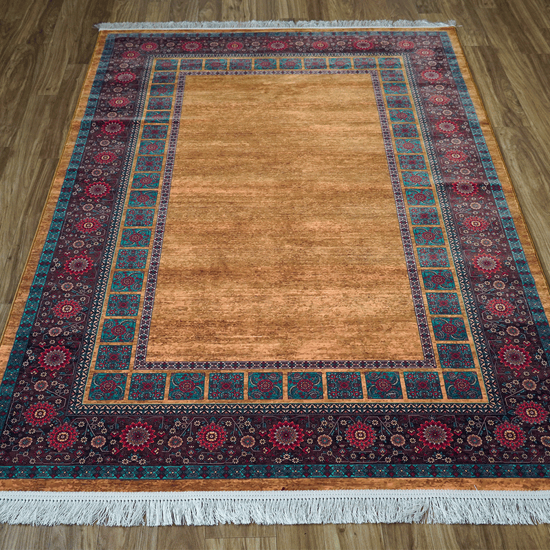 Ris Flower Board Gold Rug 4'11"X7'5" FT