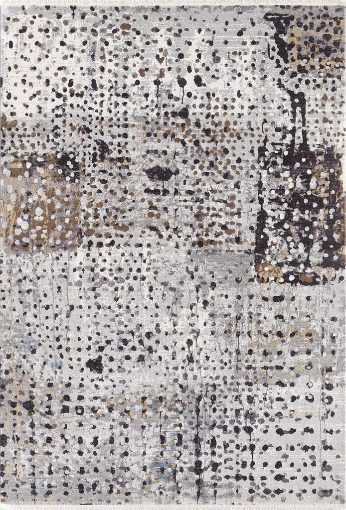 Kalipso Polka Abstract Rug Grey and Bronze therugsoutlet.ca