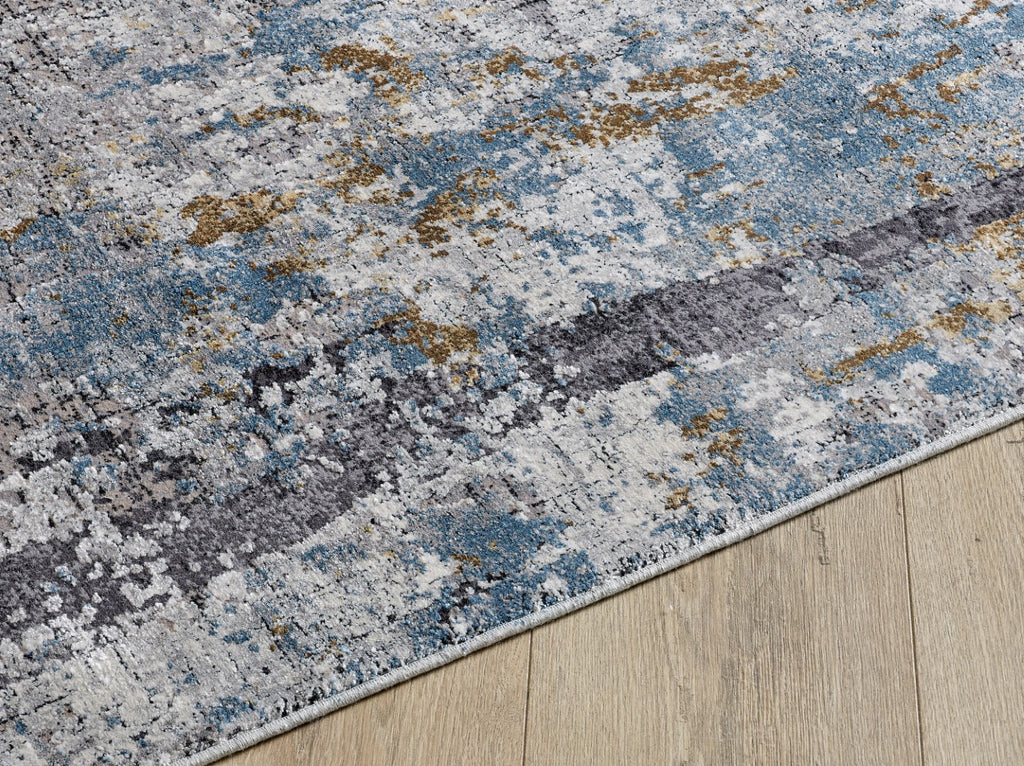 Kalipso Abstract Borded Rug Grey and Beige - 4 therugsoutlet.ca