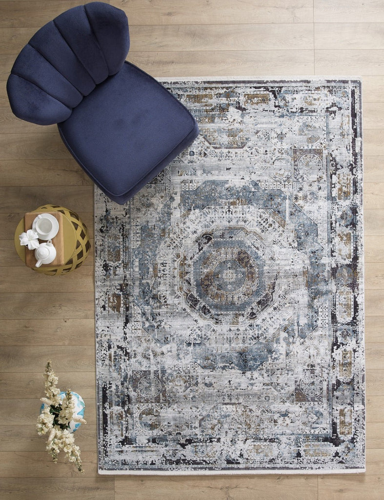 Kalipso Medallion Rug Grey & Ivory therugsoutlet.ca