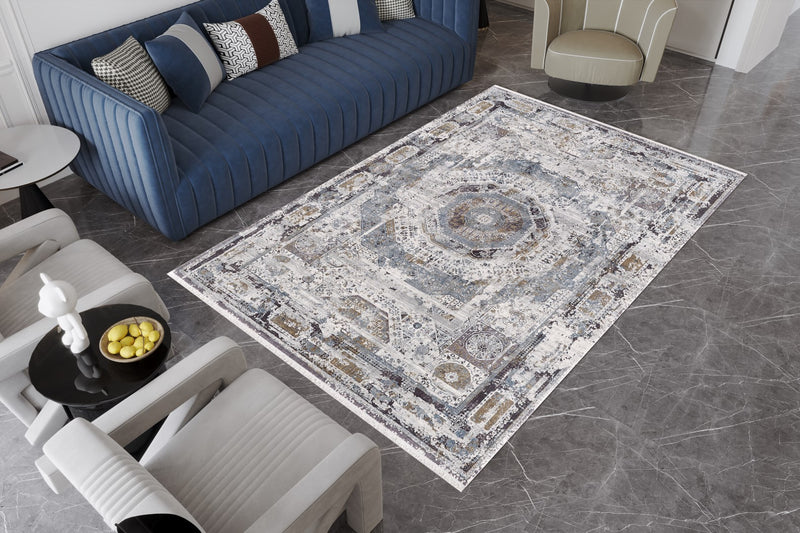 Kalipso Medallion Rug Grey & Ivory 4 therugsoutlet.ca