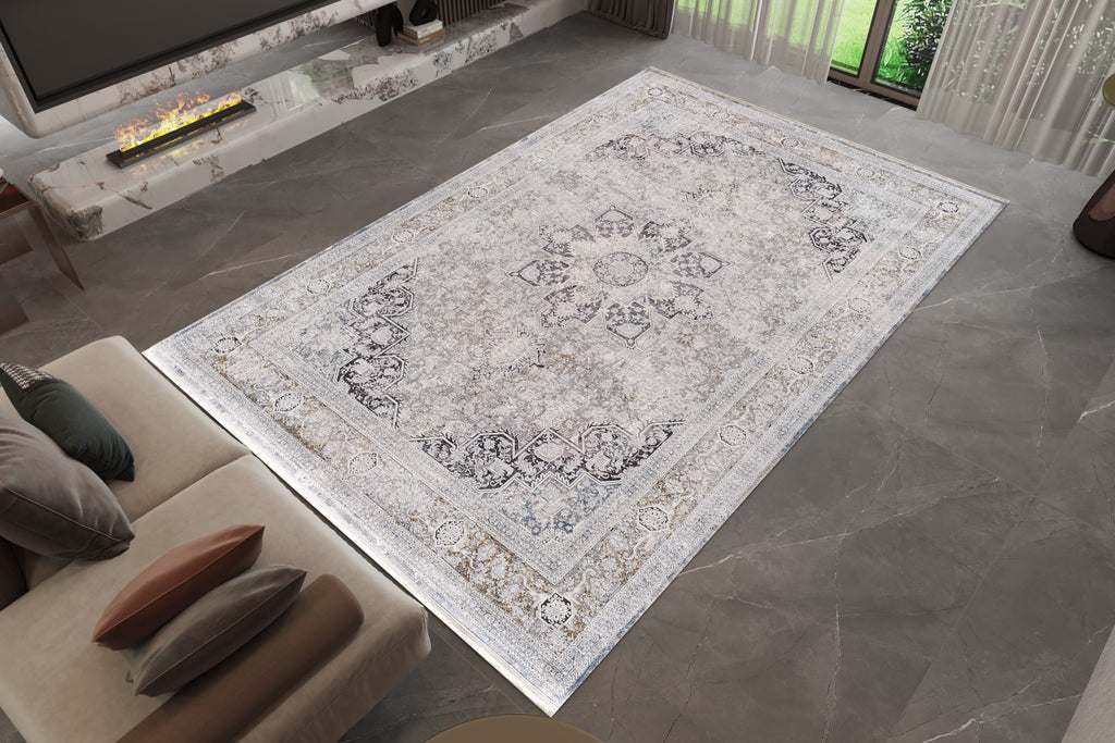 Kalipso Medallion Rug Grey 5 therugsoutlet.ca