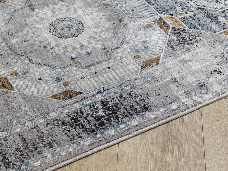 Kalipso Medallion Geometric Rug Grey 3 therugsoutlet.ca