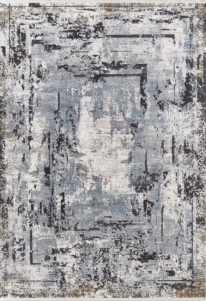 Kalipso Abstract Borded Rug Ivory and Beige therugsoutlet.ca