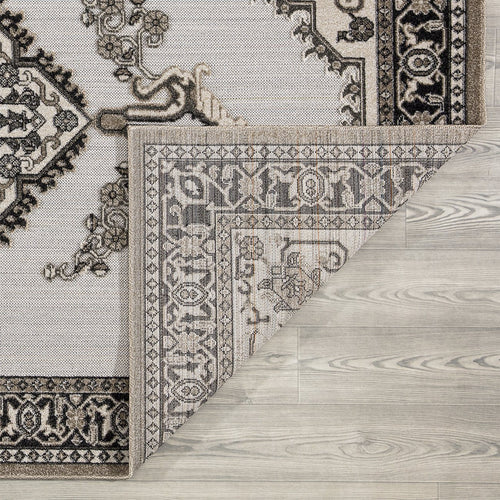 Richmond Medallion Outdoor Rug - Beige and Brown
