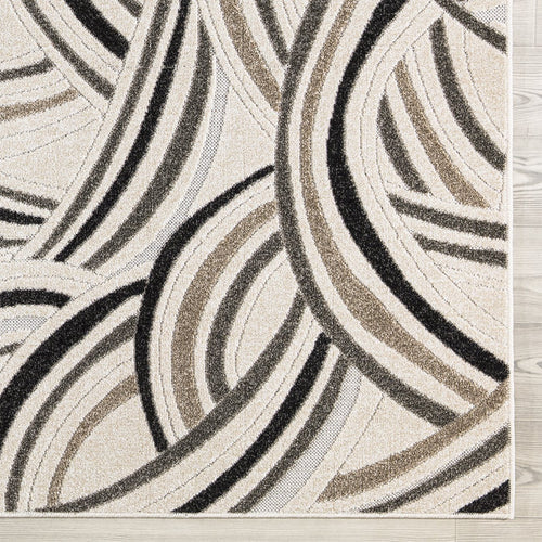 Richmond Sunrise Abstract Outdoor Rug - Beige and Brown