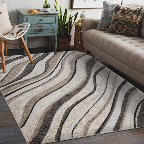 Richmond Sand Abstract Outdoor Rug - Beige and Brown