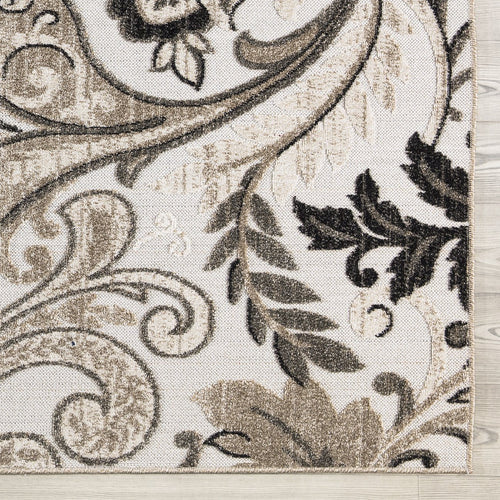 Richmond Floral Outdoor Rug - Beige and Brown