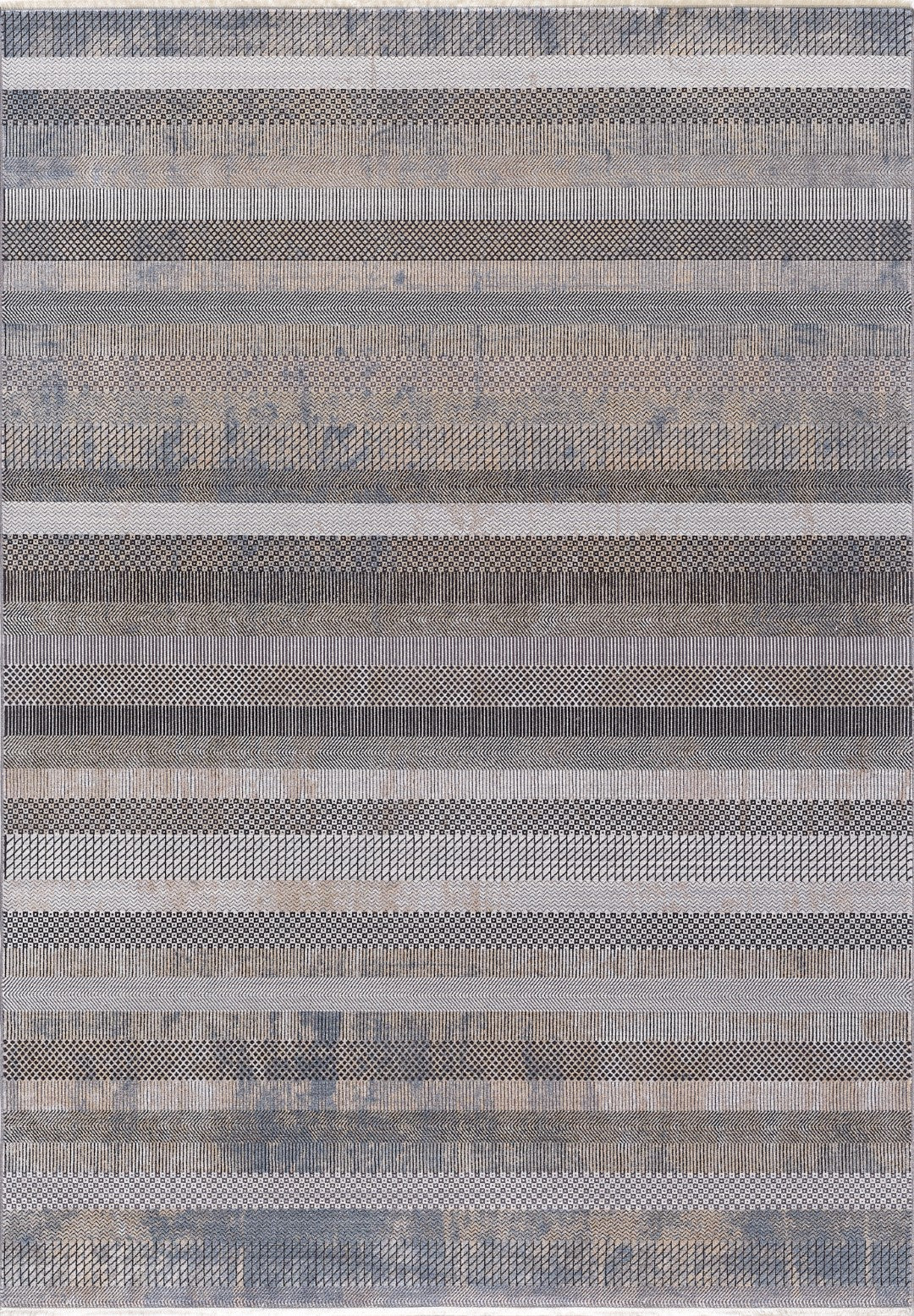 Ruby Linear Abstract Rug Beige and Grey