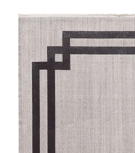 Ruby Borded Rug Dark Grey and Black