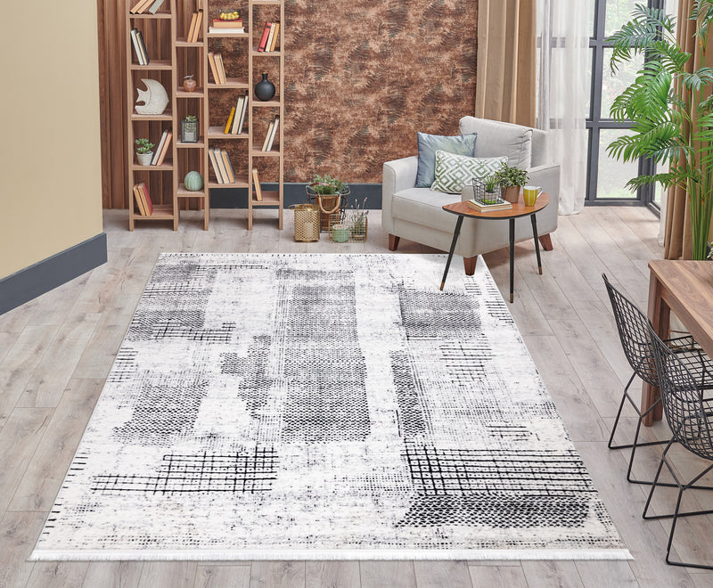 Sedef Abstract Grey Area Rug