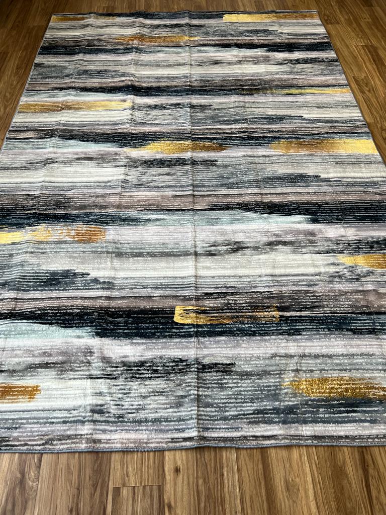 Modern Area Rug – Grey and Multi-color – 200X300 CM | 6'7"X9'10"