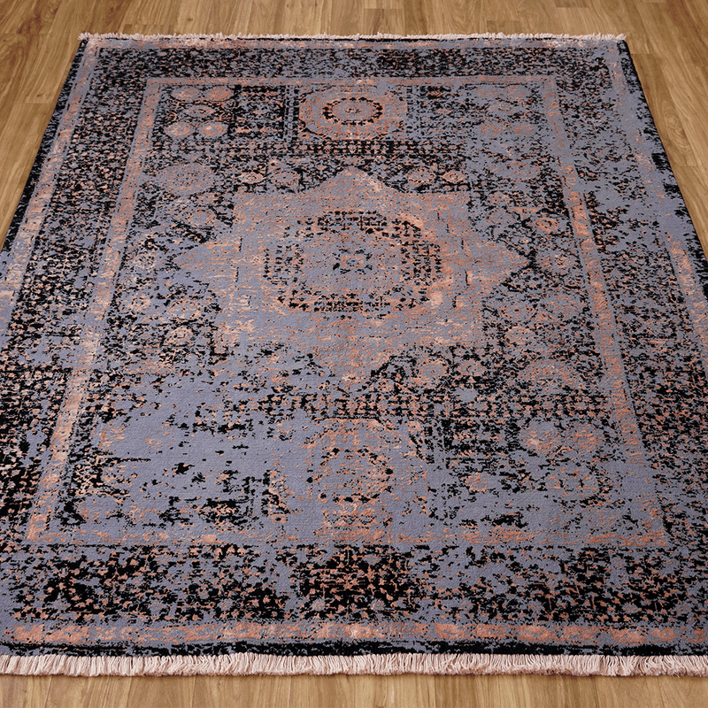 Ris Wool Traditional Medallion Navy Rug 4'11"X7'5" FT