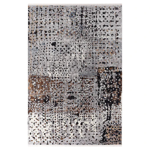 Kalipso Polka Abstract Rug Grey and Bronze 5 therugsoutlet.ca