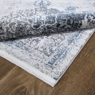 Luxi 8443 Collection Blue Beige Area Rugs The Rugs Outlet