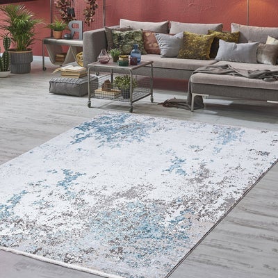 Luxi 8444 Collection Ivory Blue Area Rugs The Rugs Outlet