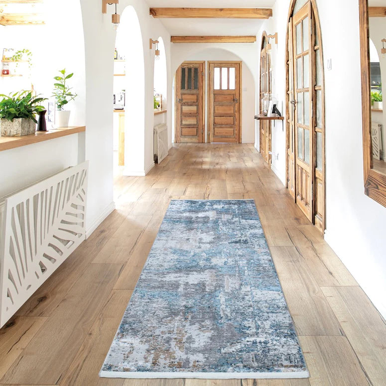 Luxi Area Rug - Blue and White