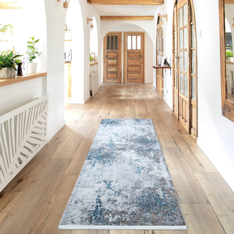 Luxi Area Rug - Ivory and Blue