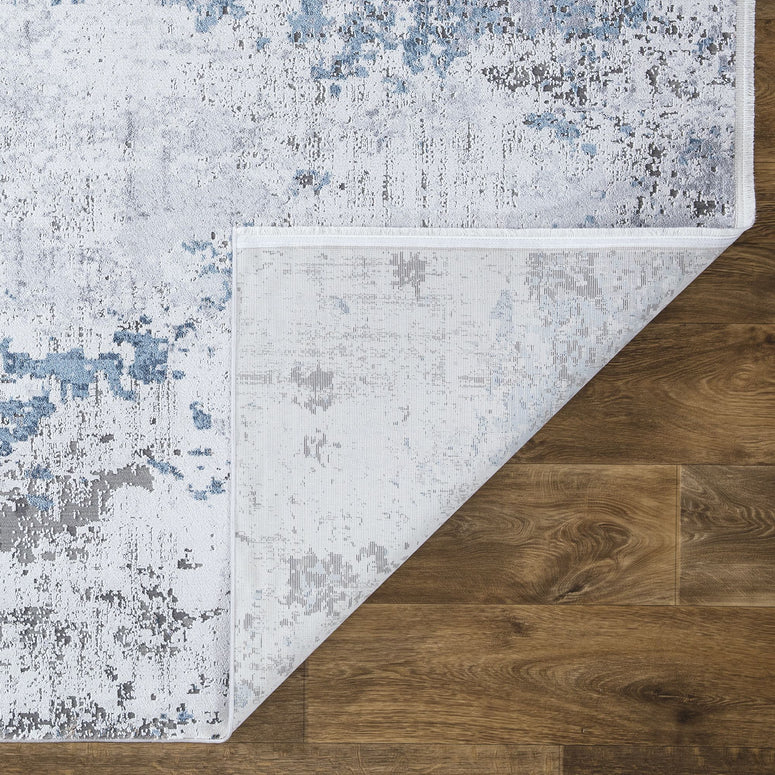 Luxi Area Rug - Ivory and Blue