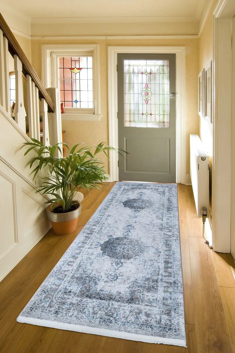 Luxi Area Rug - Blue and Beige