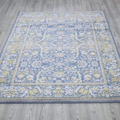 Monaco 1993 Traditional Blue & Gold Area Rug The Rugs Outlet
