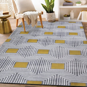 Paris Area Rug - Grey and Mustard