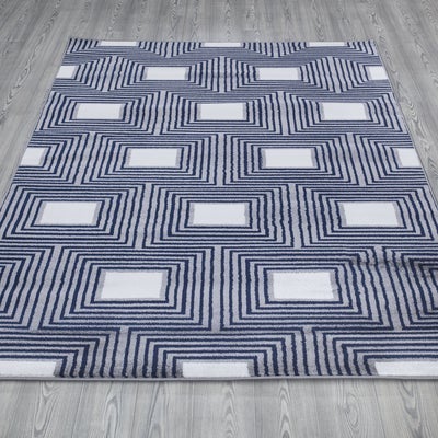 Paris 1940 Navy Blue & Grey Area Rug The Rugs Outlet