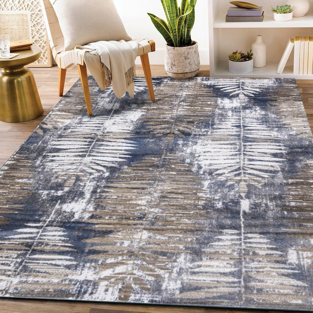 Paris 1941 Navy Blue & Beige Area Rug The Rugs Outlet