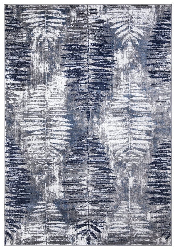 Paris 1941 Navy Blue & Grey Area Rug The Rugs Outlet
